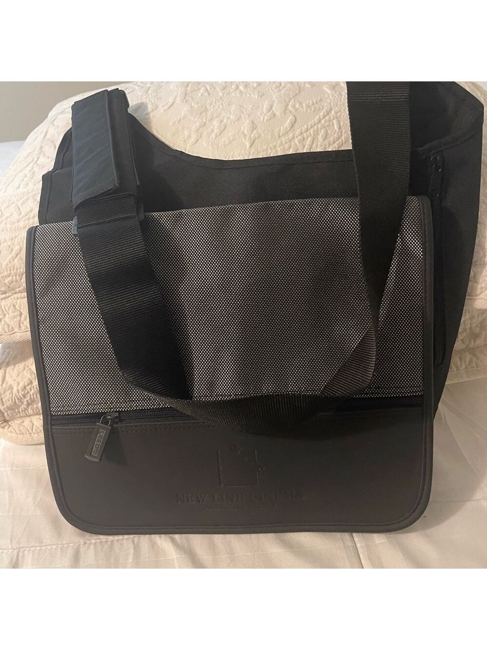 New Line Cinema Black and Gray Men's Messenger Bag by Leed’s.